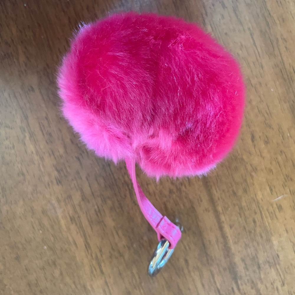 Pink Fluffy Pom Pom Keychain